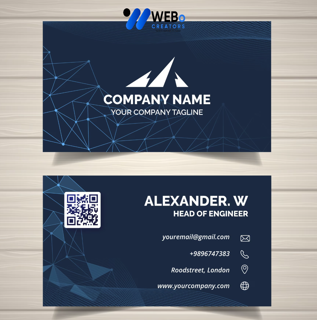 Elegant Professional Business card design with golden stripes Agency in Sweden